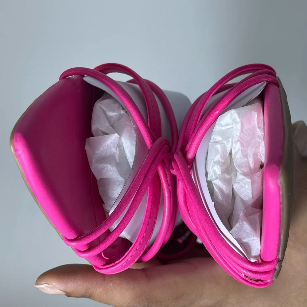 INC International Concepts Hot Pink Strappy Pointed Toe Sandals Size 7.5 NWT Box
